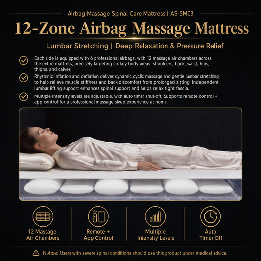 AiSlumberX Airbag Massage Spinal Care Mattress with 12-Zone Support
