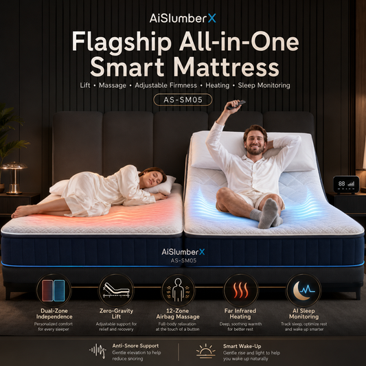 AiSlumberX Luxury Smart Mattress with Lift, Massage, Heating & Sleep Monitoring