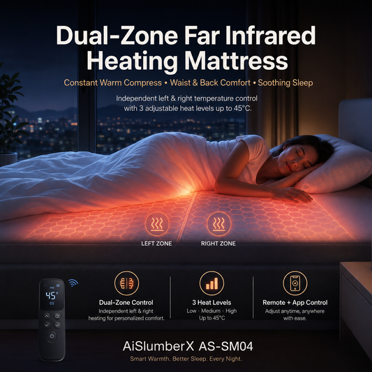 AiSlumberX Far Infrared Heated Mattress with Dual-Zone Temperature Control